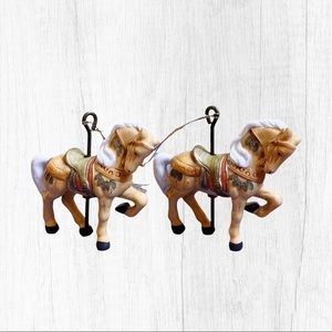 Carousel horse ornaments set of 2